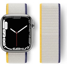 Colezium  Watch 38MM Hasırlı Cırtcırtlı Kordon - Sarı-Beyaz