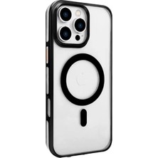 Senka Joko Iphone 16 Pro Max Gleam Pc Sert Magsafe Kılıf - Şeffaf-Siyah