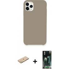 İlk El Grup Ieg™ iPhone 11 Pro Zirve Modern Özel Seri - Şeffaf 360 Full Body Arka Koruyucu + Pembe Renkli Kamera Lens Koruma Cam