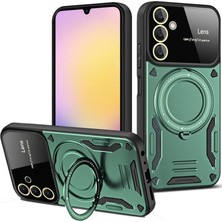 Colezium Galaxy A05S Kılıf Joy Lens Standlı Kapak - Koyu Yeşil