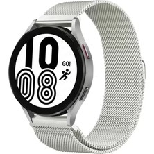Senka Newface Samsung Galaxy Watch 4 Metal Mıknatıslı Kordon - Gümüş
