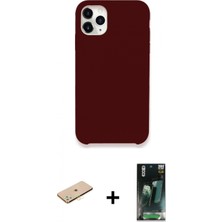 İlk El Grup Ieg™ iPhone 11 Pro Zirve Modern Özel Seri - Şeffaf 360 Full Body Arka Koruyucu + Pembe Renkli Kamera Lens Koruma Cam