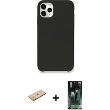 İlk El Grup Ieg™ iPhone 11 Pro Zirve Modern Özel Seri - Şeffaf 360 Full Body Arka Koruyucu + Pembe Renkli Kamera Lens Koruma Cam