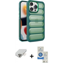İlk El Grup Ieg™ iPhone 14 Pro Max Yadigar Doku Özel Seri - Şeffaf Royal Nano Ekran Koruyucu + Gold Band Metal Kamera Lens