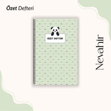 Panda Tasarımlı Özet Defteri A5 100 gr Kalın Kağıt Helezon Şablonlu Öğrenci Defteri