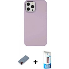 İlk El Grup Ieg™ iPhone 12 Pro Max Çekirdek Çizgi - Siyah 5d Eko Cam Ekran Koruyucu + Kırmızı Metal Kamera Lens Koruma Cam