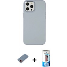 İlk El Grup Ieg™ iPhone 12 Pro Max Çekirdek Çizgi - Siyah 5d Eko Cam Ekran Koruyucu + Kırmızı Metal Kamera Lens Koruma Cam