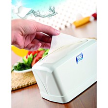 Hane216 Yatay Masaüstü Dispenser Peçetelik / Peçete Kutusu / Beyaz - Yatay - 1 Adet