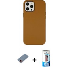 İlk El Grup Ieg™ iPhone 12 Pro Max Çekirdek Çizgi - Siyah 5d Eko Cam Ekran Koruyucu + Kırmızı Metal Kamera Lens Koruma Cam