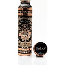 Eriza Siyah Kişiselleştirilebilir Kalaylı Bakır Su Matarası 530 ml