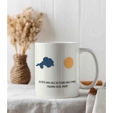 Weiler Riger En Kötü Anda Bile Umut Etmek Yazılı Minimalist Tasarım Premium Porselen Kupa Bardak Hediye WR022