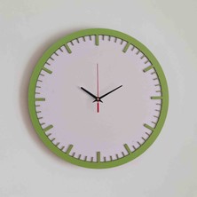 Ergeç Tasarım 40 cm Modern Minimal Duvar Saati – Sessiz Mekanizma – Dekoratif Yeşil Çerçeve – Mdf Gövde