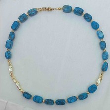 Bng Aksesuar Turkuaz Doğal Taş Tasarım Kolye – Zarif & Şık Görünüm