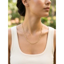 Museum Of You Minimal Ataç Zincir Kolye - 14K Altın Kaplama Renk - Xuping - 60 cm