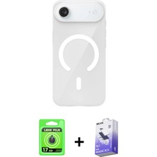 İlk El Grup Ieg™ iPhone 17 Air Kılıf Pusula Form Özel Seri - Siyah Bilvis 5in1 5d Magic Hayalet Cam Ekran Koruyucu + Mavi Raze Metal Kamera Lens