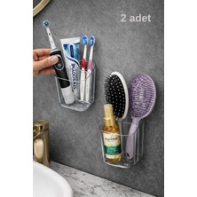 Wober Organizer Diş Fırçalık | Çok Amaçlı Yapışkanlı Banyo Rafı, Masaüstü Düzenleyici