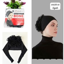 Minawish Fırfırlı Bone-Siyah