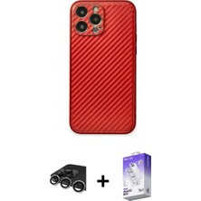 İlk El Grup Ieg™ iPhone 13 Pro Max Kılıf Ahenk Işık - Siyah Bilvis 5in1 3D Magic Cam Ekran Koruyucu + Gümüş Raze Metal Kamera Lens