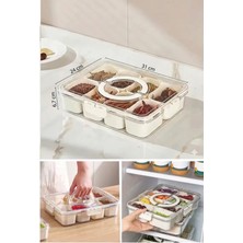 Hane216 8 Bölmeli Taşınabilir Kilit Kapaklı Saklama Kabı Kahvaltılık Organizer Piknik Seti Gıda Kutusu