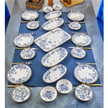 Pinkev Spring 27 Parça 6 Kişilik Seramik Kahvaltı Pasta Sunum Tabağı Takımı