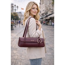 Duki Daso Türkiye Şarap Gold Halka Detaylı Kadın Omuz Çantası | Şarap T8314