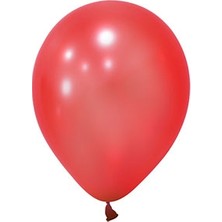 Party Express 11" Metalik Balon 8'li - Kırmızı