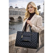 Duki Daso Türkiye Siyah Kapitone Desenli Kadın Omuz Çantası | Siyah MT1525