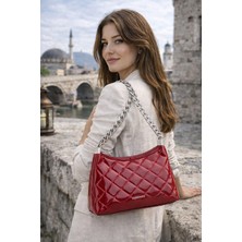 Duki Daso Türkiye Şarap Kapitone Zincir Askılı Kadın Omuz Çantası | Şarap MT1545