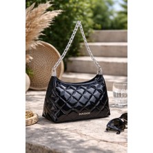 Duki Daso Türkiye Siyah Kapitone Zincir Askılı Kadın Omuz Çantası | Siyah MT1545