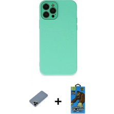 İlk El Grup Ieg™ iPhone 12 Pro Max Çekirdek Modern Serisi - Siyah 18D Cam Ekran Koruyucu + Siyah Metal Kamera Lens Koruma Cam