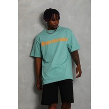 Giyim Center Erkek Baskılı T-Shirt Kısa Kol Bisiklet Yaka Regular Fit Tişört - Mint Yeşili
