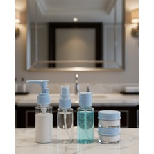 AyrStore Kompakt 5’li Seyahat Banyo Şişe Takımı Çantalı