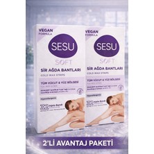 AyrStore Sesu Soft Sir Ağda Bantları 32 Adet Vegan Formula Tüm Vücut ve Yüz Için Soğuk Ağda Bandı 2'li Paket