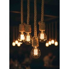 Home Art Paris Rustik Halat Sarkıt Avize - 70 cm Bükülebilir Düğümlenebilir Jüt Halat Lamba (Ampul Gönderilmez )