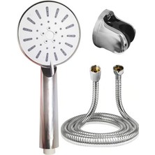 AyrStore 4 Fonksiyonlu Krem El Duşu Seti Spiral Hortum ve Duş Askısı