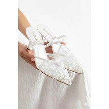 Felisya Butik Fomax File Nakış ve Boncuk Baskı Detaylı Kadın Topuklu