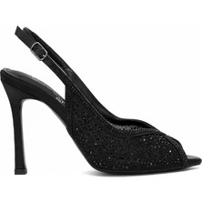 Felisya Butik Kadın Siyah Taşlı Elegant Koleksiyon Abiye Ayakkabı BET56541