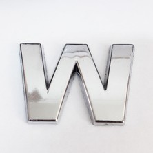 AyrStore Cemax W Harfi  3,75 cm Krom Yapışkanlı