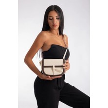 AyrStore Remuse Suni Deri Kadın Omuz Çantası Bejkahve