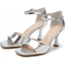 Felisya Butik Moda 16HV Sandalet Altın Topuklu 8 Santim Nitelik