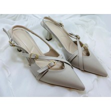 Felisya Butik Kadın Sivri Burun Rugan Iki Bant Detaylı