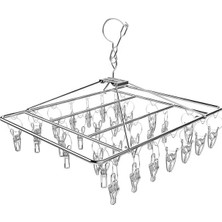 AyrStore Sunup SN-29188 Metal Çorap Askısı 30 Mandallı Paslanmaz Çelik Iç Çamaşırı Kurutma Askılığı