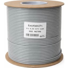 AyrStore Botech 300 Metre 2+1 0.50MM Cca Koaksiyel Cctv Kamera Kablosu