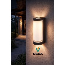 Cata 9 W Lara Iki Yönlü Dekoratif Oval Duvar Aplik - Gün Işığı (3000K) - Siyah - IP54 - CT-7079