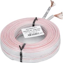 AyrStore Botech 2X0.75MM Ccam 48 Tel Beyaz Kırmızı Kodlu 100 Metre Cca Hoparlör Kablosu