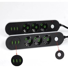 Pileli Store USB Yuvalı Üçlü Priz