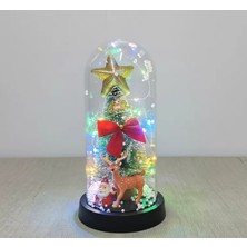 Pileli Store Yılbaşı Temalı Işıklı Dekoratif Cam Fanus - Model 5