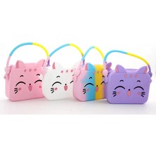 Pileli Store Sevimli Kedi Tasarımlı Silikon Çanta
