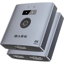 AyrStore S-Link SL-LU602 2-Port 4K 60hz Hdmı Çift Yönlü (Bi-Directional) Akıllı Switch