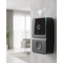 Pileli Store Şarjlı Kameralı Kapı Zili Siyah